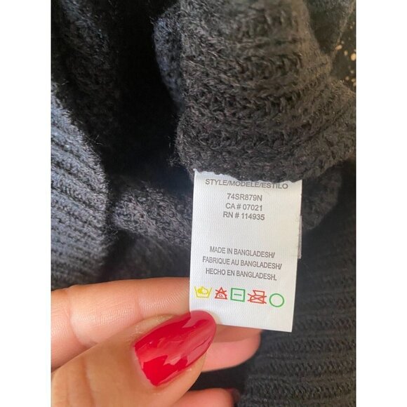 Rdi BNWT women vneck ribbed black sweater Medium - Picture 5 of 5